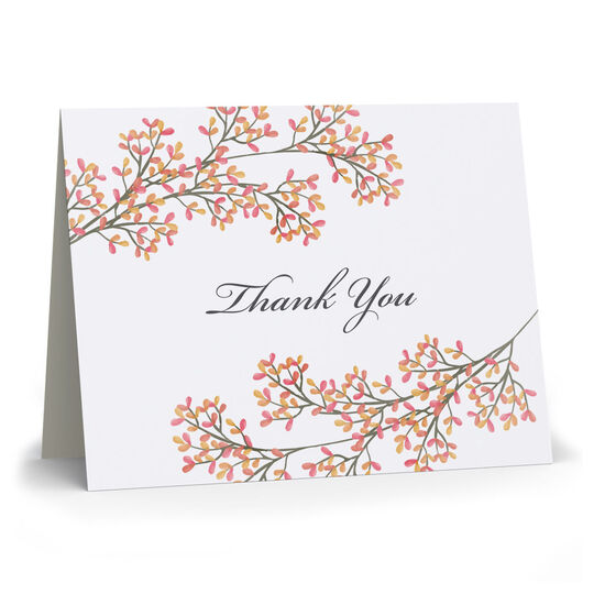 Fall Branches Folded Thank You Sympathy Cards